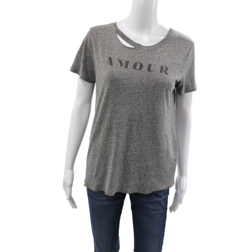 Philanthropy Womens Basic Gray Short Sleeve Crew Neck T-Shirt Size S